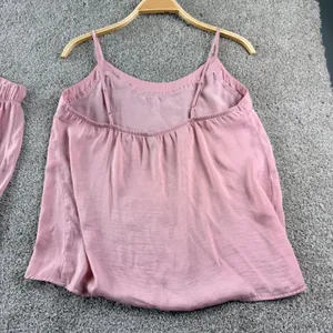 Ambrielle Pajama Set Women M Pink Satin Cami Short Sleepwear Balletcore Coquette thumbnail 10