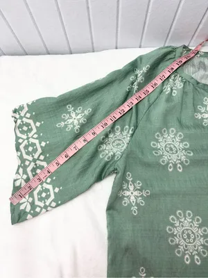 Bebonnie Boho Embroidered Tunic Top - Sage‎ Green Size L NEW thumbnail 9
