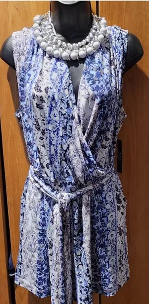 NY & Co. Tie-Waist Printed Romper thumbnail 1