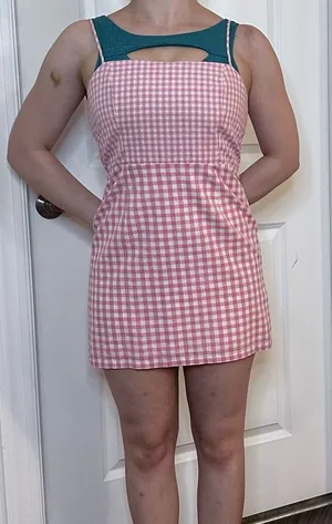 NWT Darling Boutique Pink Gingham Mini Dress thumbnail 1