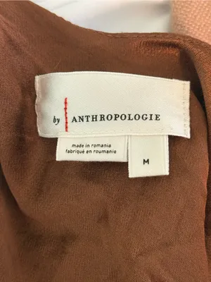 Anthropologie Bronze Satin Long Sleeve Mini Dress thumbnail 4