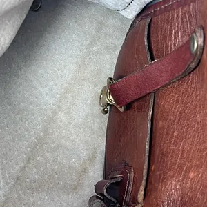 Brahmin vintage rare wicker and brown leather shoulder purse bag thumbnail 14