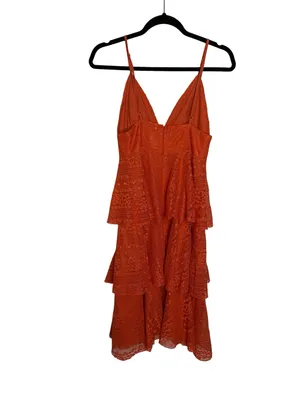 🧡 Lulus Tiered Lace Midi Dress Small 🧡‎ thumbnail 3