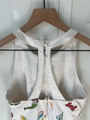 Anthropologie Maeve Sleeveless Beaded Shift Mini Dress in White NWT with Flaw thumbnail 8