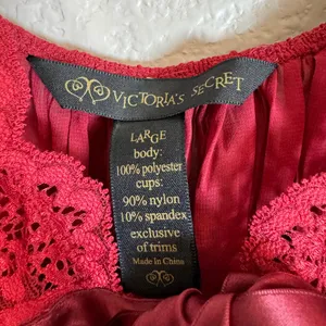 Vintage 90’s 2000’s Victoria’s Secret Chemise Sheer Burgundy with Lace & Bow L thumbnail 5