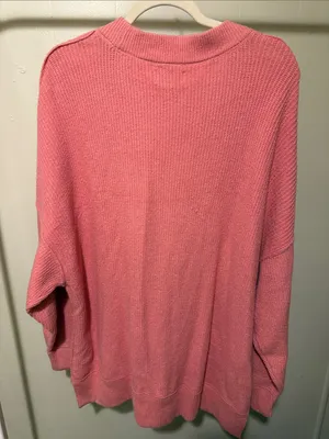 aerie oversized Coral Pink Knit Pullover size XL thumbnail 8