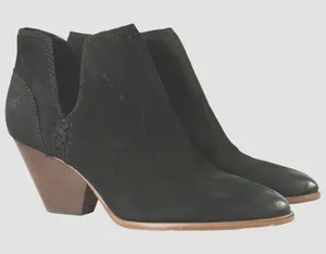 Frye Reina Cutout Ankle Boots Black Leather Western Pointed Toe Women's‎ 7.5 thumbnail 1