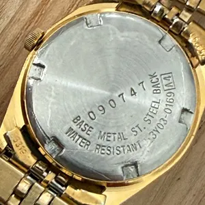 Seiko SQ Presidential Vintage Ladies Watch Black Dial Gold Plated Case Bracelet thumbnail 10