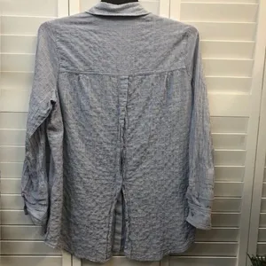 Free People Button Down Striped Seer Sucker Blouse Sz. M‎ thumbnail 2