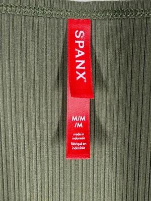 Spanx‎ Green Ribbed Scoop Neck Top thumbnail 3