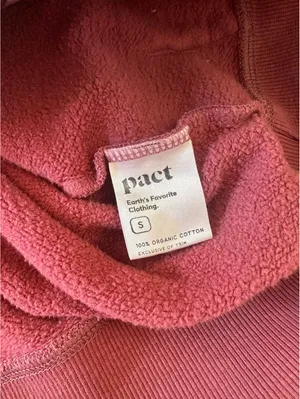 Pact Organic Cotton Fleece Full Zip Hoodie Sweatshirt Mauve Pink Women’s Small thumbnail 8