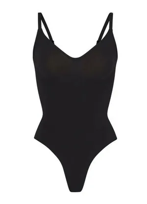 New - SKIMS seamless sculp thong bodysuit onyx thumbnail 1