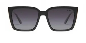 Quay Australia Front Cover Sunglasses Square Polarized Black Smoke thumbnail 1