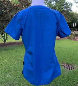 Peaches Royal Blue Scrub Top Small S thumbnail 4