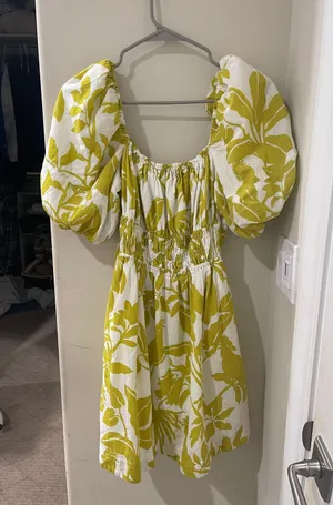 Anthropologie Green Floral Dress thumbnail 1