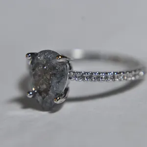 Dazzling Silver Teardrop Pear Shape Ring 7 new gift Black Quartz formal bride thumbnail 4