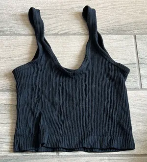 Urban Outfitters Black Ribbed Crop Top thumbnail 1