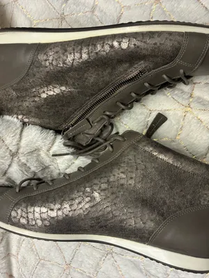 Ecco Women’s Taupe Lace-Up High-Top Boots with Side Zip size 9)9.5 USA thumbnail 6