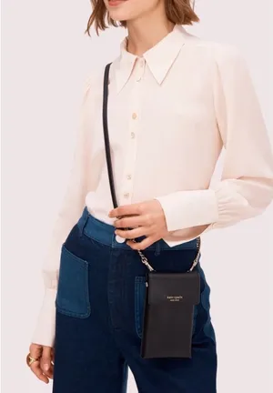 NWT Kate Spade Silvia North South Flip Crossbody‎ Black thumbnail 1