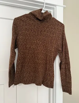 Vintage Susan Bristol Brown Marled Cowl Neck Turtleneck Sweater thumbnail 1