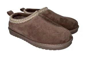 Maurices SuperCush Charlie Clogs Slippers Brown Embroidered Slip On thumbnail 1