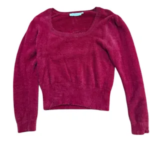 ASTR Wine Red Fuzzy Crop Sweater Women's Sz‎ XL Minimalist Soft Girl Era thumbnail 8