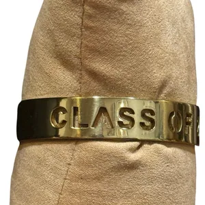 Rustic Cuff Gold-Tone Class of 2016 Cut-Out Cuff Bracelet Grad Gift Preowned thumbnail 5