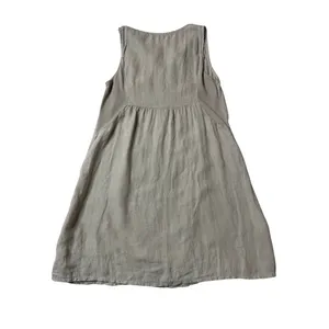 Terzo Millennio Linen Button Front Dress M Made in Italy Coastal thumbnail 5