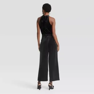 A New Day‎ Women's Halter Black Velvet Sleeveless Jumpsuit - M thumbnail 3