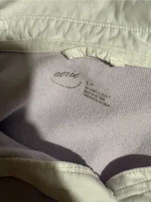 aerie Lavender Cropped 100% Cotton Polo with White Collar 💜 thumbnail 5