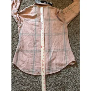 Harley-Davidson Women's Salute Convertible Sleeve Shirt Small Pink Plaid Flannel thumbnail 6