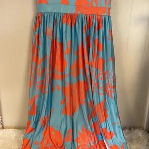 Chic Me Floral Maxi Dress Cold Shoulder Sz Xl thumbnail 3