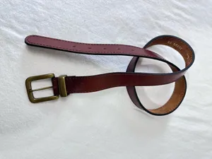 Harness Cowhide Vintage Leather Belt Womens Size 34 Brass Buckle Western Cowgirl thumbnail 7