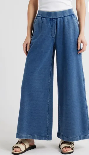 COS Denim-Wash Jersey wide leg pants blue sz S streetwear minimalist thumbnail 1
