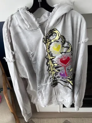 FROM THE TRENCHEZ "WITH PAIN" WHITE Set - Jacket & Sweatpants XL New thumbnail 2