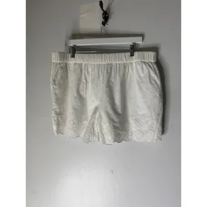 Loft white elastic waist‎ eyelet scallop hem size xl thumbnail 2