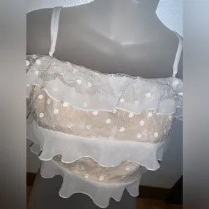 Forever 21 lace ruffle tank top thumbnail 2