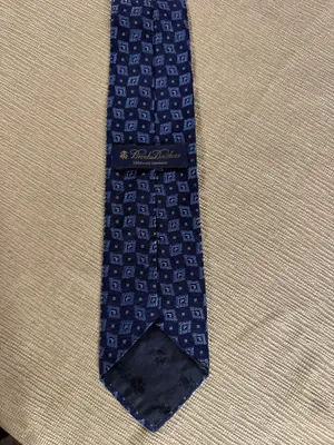 Brooks Brothers Men’s Tie Navy Blue Geometric Makers and Merchants 59.5” thumbnail 7