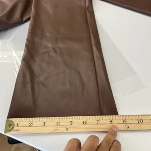 Meshki Tyra Straight Leg Pants Womens XS Faux Leather‎ Chocolate Brown High Rise thumbnail 14
