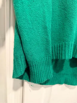 J.Crew Size S Green Wool Alpaca Blend Turtleneck Sweater Oversized Tunic thumbnail 3