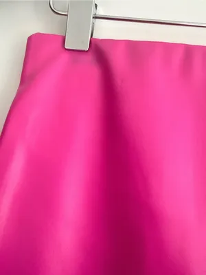 Bright Pink Faux Leather Mini Skirt NWT Size M thumbnail 7