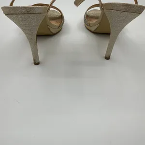 Badgley Mischka American Glamour Strappy Gold Rhinestone Embellished Heels Sz 10 thumbnail 4