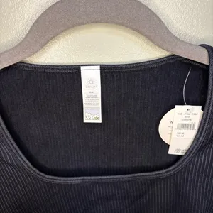 Offline by Aerie Black Ribbed Crop Medium Fitted Long Sleeve Contemporary Boho thumbnail 5