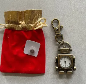 Vintage Women's Bronze Robot Keychain Watch thumbnail 1