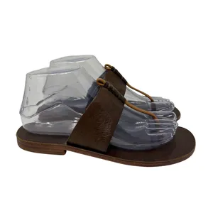 Akis Brown Genuine Leather Thong Sandals 8 Minimalist Classic thumbnail 2