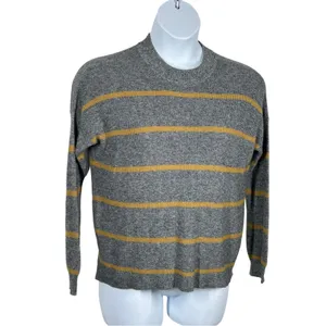 American Eagle Striped Mock Neck Sweater XS Relaxed Fit High Low Hem Knit thumbnail 5