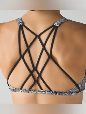 Lululemon Free To Be Zen Bra Power Luxtreme Spray Jacquard White Black Size 6 thumbnail 2
