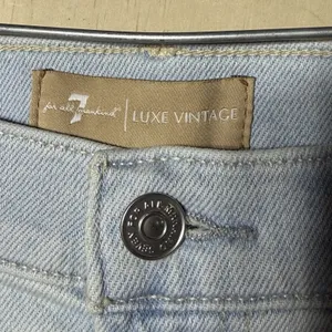 7 For All Mankind‎ High Waist Slim Kick Jeans Women's 27 Distressed Raw Hem thumbnail 6