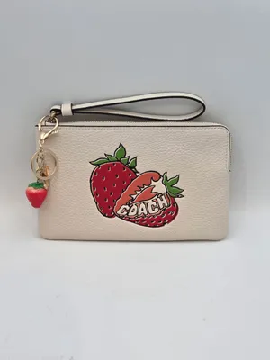 Coach Wristlet Strawberry Corner Zip With Strawberry Graphic new with tags thumbnail 2