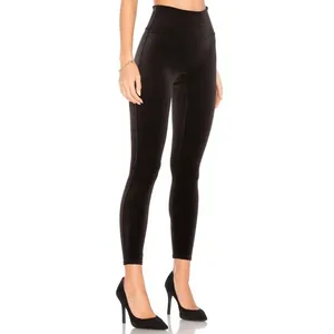 SPANX Velvet Leggings High Waisted‎ Lounge Pants Black Size L thumbnail 6